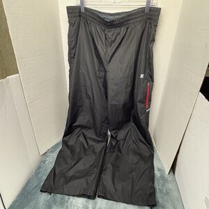 Starter Pants Mens L Black Nylon Windbreaker Track Athletic Zip Leg Lined Retro
